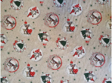 Elf-Mintás, karácsonyi lakástextil, loneta dekorvászon