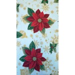Mikulásvirág-Karácsonyi lakástextil, loneta dekorvászon
