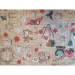 Mézike- mintás, karácsonyi lakástextil, loneta dekorvászon