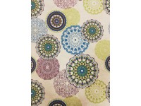 Mandala-zöld lakástextil, loneta dekorvászon