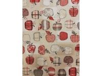 Alma-piros lakástextil, loneta dekorvászon