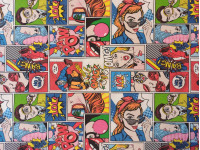 Comic-színes lakástextil, loneta dekorvászon