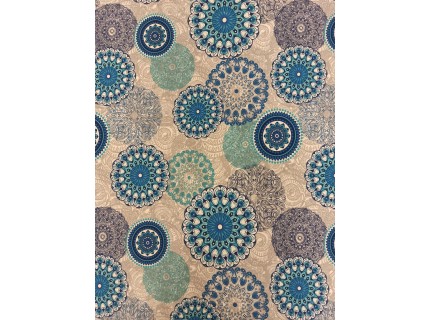 Mandala-kék lakástextil, loneta dekorvászon