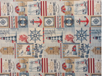 Maritime-lakástextil, loneta dekorvászon