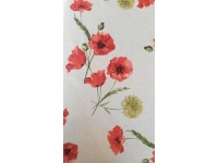 Pipacs-piros lakástextil, loneta dekorvászon