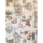 Romantic Garden-Piros lakástextil, loneta dekorvászon