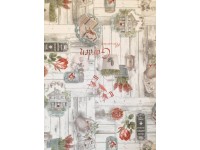 Romantic Garden-Piros lakástextil, loneta dekorvászon