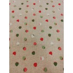 Szamóca-piros lakástextil, loneta dekorvászon