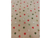 Szamóca-piros lakástextil, loneta dekorvászon