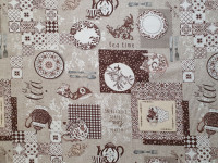 Tea time barna-lakástextil, loneta dekorvászon