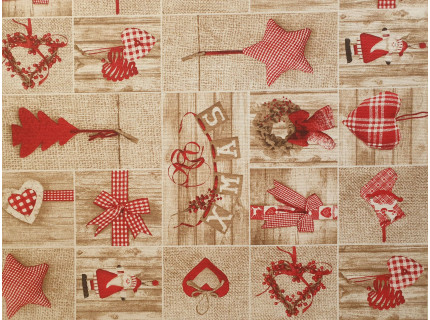 Xmas-Mintás, karácsonyi lakástextil, loneta dekorvászon